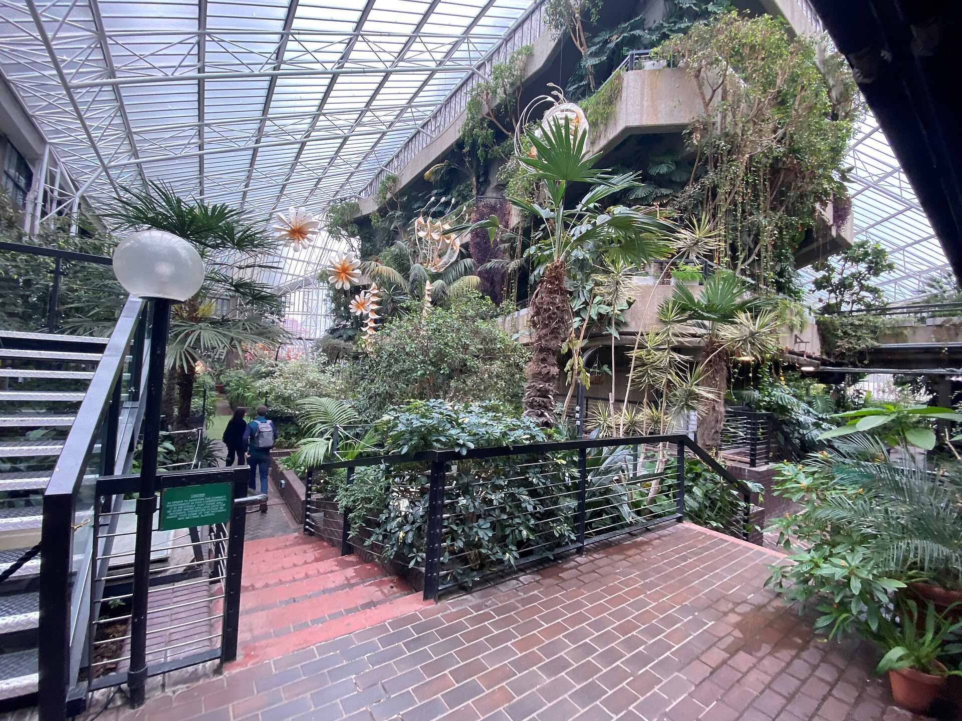 Plantes et verrière du Barbican Conservatory